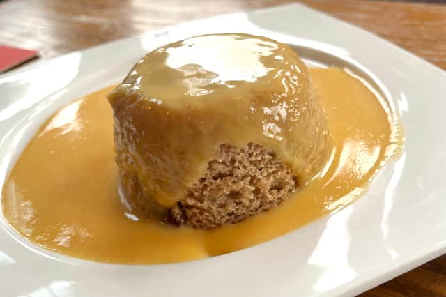 Spotted dick and custard is one of the old-school puddings at The Mouse