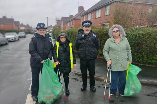 The clean-up day was organised by the Newquay Road Partnership in Knowle West, a multi-agency group chaired by Carol Casey (right) 