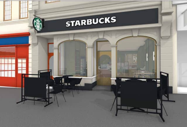 A CGI of how the new Starbucks could look