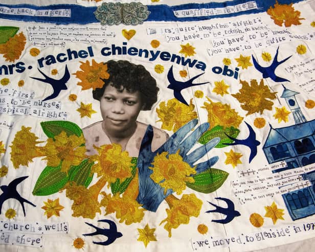 Mrs Rachel Obi apron by artist Teresa Searle. Credit: Ella Tranter