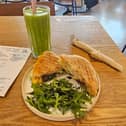 We enjoyed a lovely homemade hummus and sundried tomato panini and a refreshing green smoothie at Goldfinch Create and Play. The art café plans to expand their food range to include sandwiches and a salad bar.