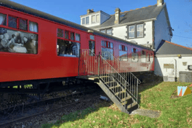 The railway carriage diner at The Old Station pub
