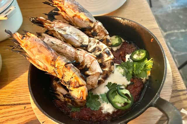 'Drunken mezcal prawns' at Condesa