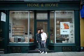 Gigi Howe (L) and Sam Hone (R) outside Hone & Howe. The new hair salon will be open from Tuesday to Saturday. Credit: Martin Blunt