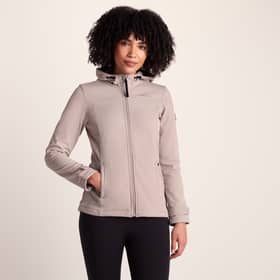 The TOG24 Keld Womens Softshell Hooded Jacket has been reduced to by half price in various colours, including dusky pink (pictured).