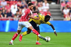 Zak Vyner makes a challenge on Oxford United's Gatlin O'Donkor in Bristol City's Carabao Cup win - pic: Dan Mullan/Getty Images