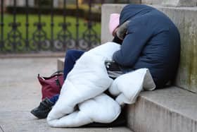 Homeless people sleep on the plinth of the Ferdinand Foch equestrian statue in Victoria, London. PA Photo. Picture date: Thursday January 16, 2020. Photo credit should read: Nick Ansell/PA Wire
