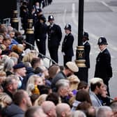 The crowd near Horse Guards in London ahead of the State Funeral of Queen Elizabeth II. Picture date: Monday September 19, 2022.