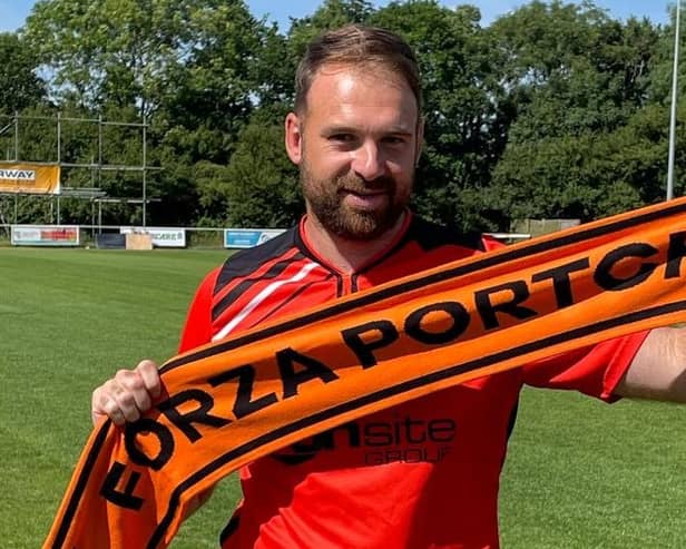 Brett Pitman has been unveiled at AFC Portchester. Pic: AFC Portchester