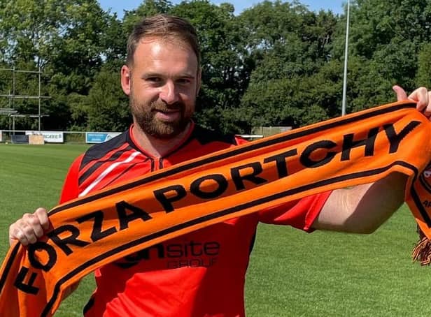 <p>Brett Pitman has been unveiled at AFC Portchester. Pic: AFC Portchester</p>
