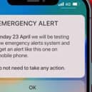 An emergency alert was sent across UK on 23 April. Picture: Cabinet Office