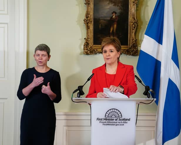 Nicola Sturgeon speaking during a press conference at Bute House in Edinburgh where she announced she will stand down as First Minister of Scotland