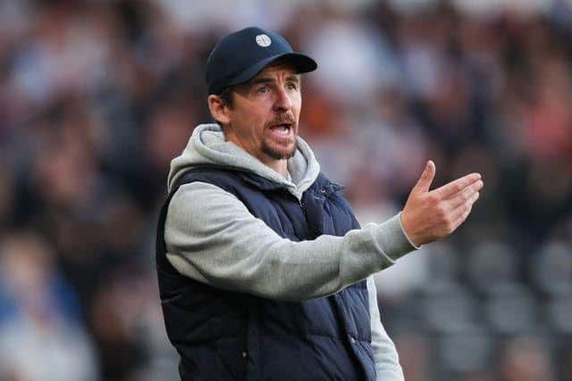 <p>Bristol Rovers manager Joey Barton on the touchline during the Sky Bet League One match at Pride Park Stadium, Derby (Credit: PA)</p>